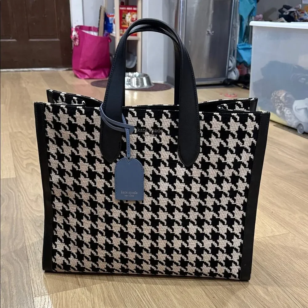 Kate Spade New York Manhattan Houndstooth Large Tote Bag